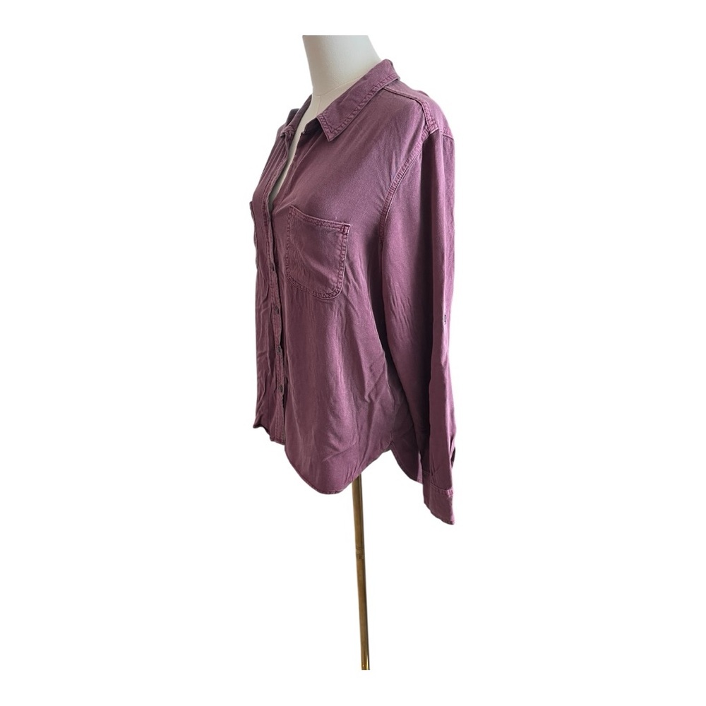 Rock & Republic Purple Utility Button-Up Blouse Size Large - Picture 4 of 7